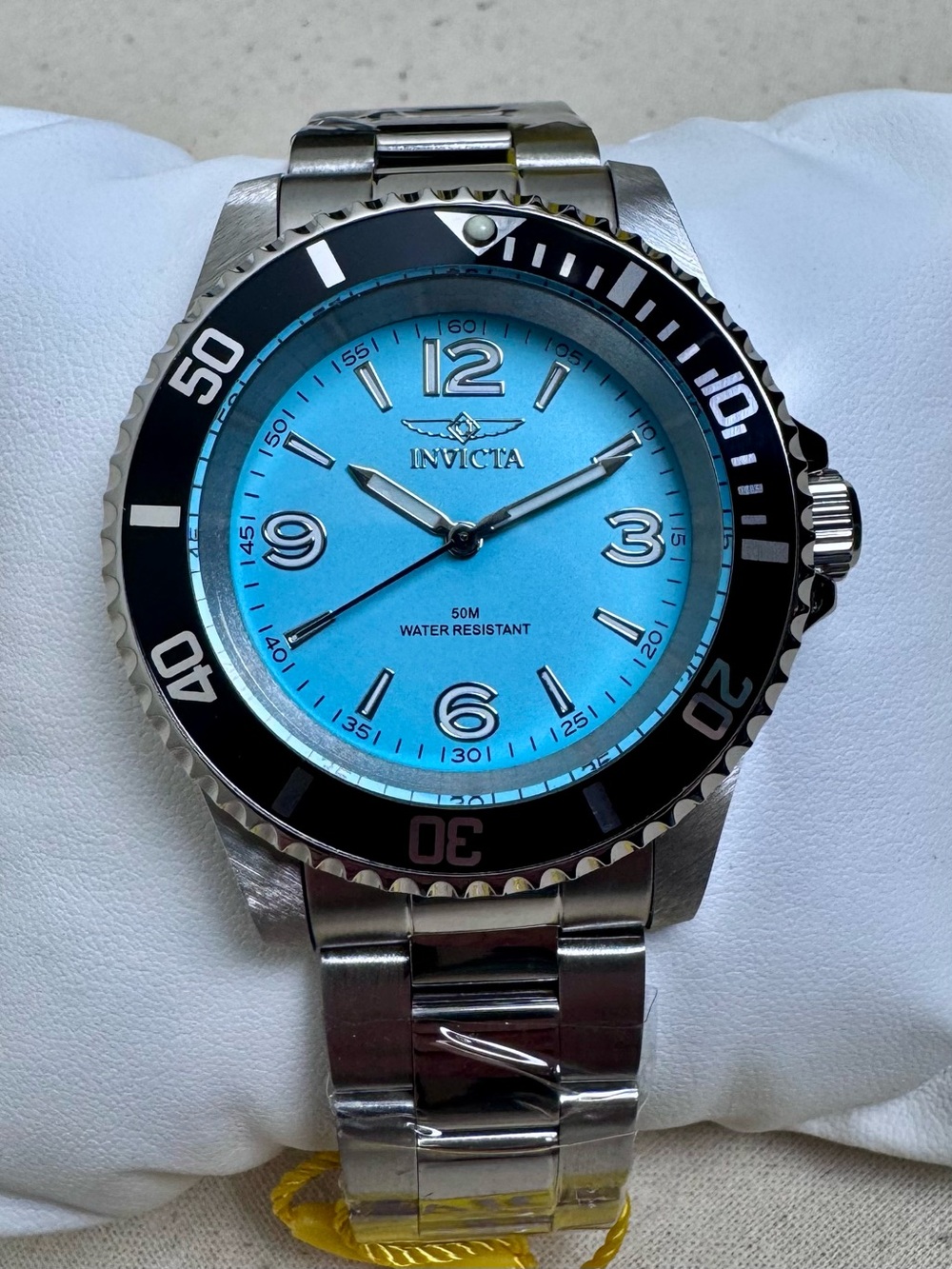Invicta Tiffany Blue Dial Black Bezel 40mm Quartz Dive Watch NWT